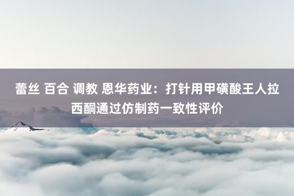 蕾丝 百合 调教 恩华药业：打针用甲磺酸王人拉西酮通过仿制药一致性评价