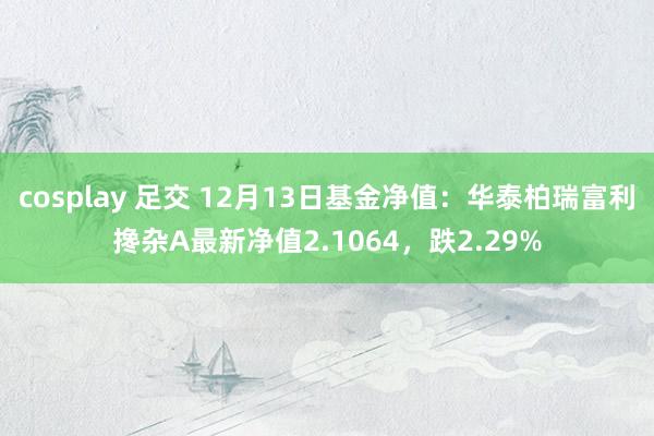 cosplay 足交 12月13日基金净值：华泰柏瑞富利搀杂A最新净值2.1064，跌2.29%