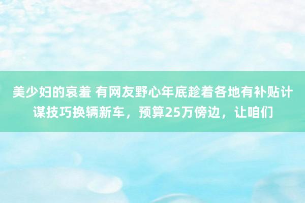 美少妇的哀羞 有网友野心年底趁着各地有补贴计谋技巧换辆新车，预算25万傍边，让咱们