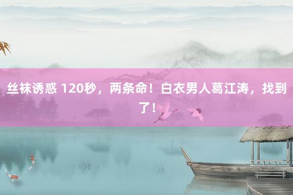 丝袜诱惑 120秒，两条命！白衣男人葛江涛，找到了！