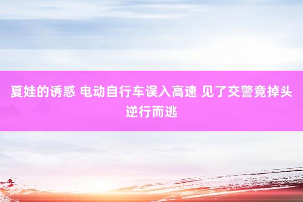 夏娃的诱惑 电动自行车误入高速 见了交警竟掉头逆行而逃