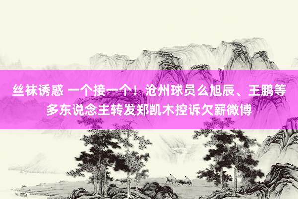 丝袜诱惑 一个接一个！沧州球员么旭辰、王鹏等多东说念主转发郑凯木控诉欠薪微博