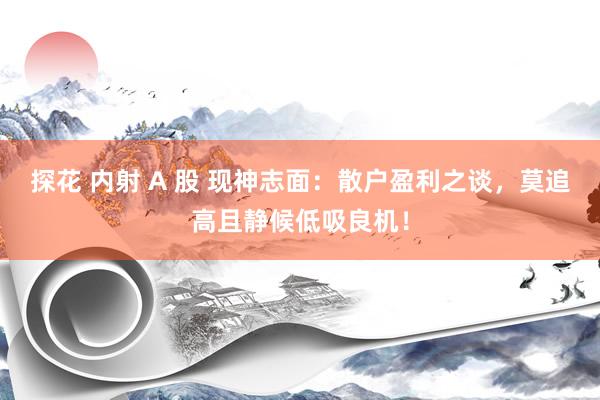 探花 内射 A 股 现神志面：散户盈利之谈，莫追高且静候低吸良机！
