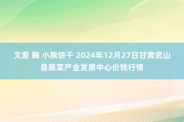 文爱 胸 小熊饼干 2024年12月27日甘肃武山县蔬菜产业发展中心价钱行情