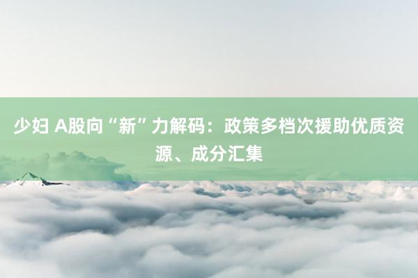 少妇 A股向“新”力解码：政策多档次援助优质资源、成分汇集