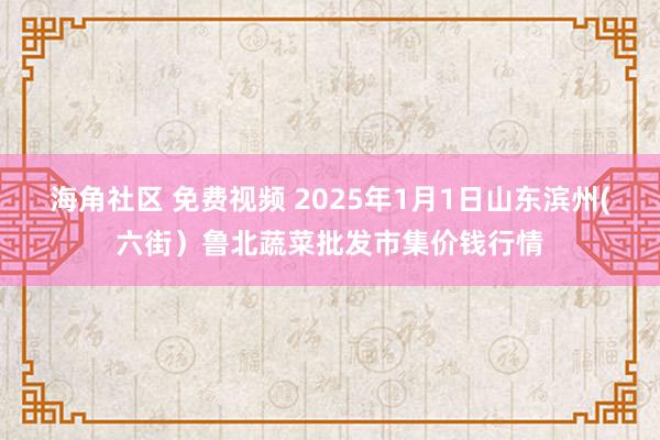 海角社区 免费视频 2025年1月1日山东滨州(六街)鲁北蔬菜批发市集价钱行情