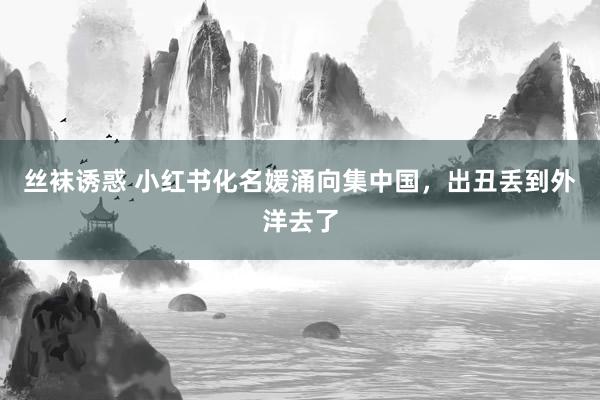 丝袜诱惑 小红书化名媛涌向集中国，出丑丢到外洋去了