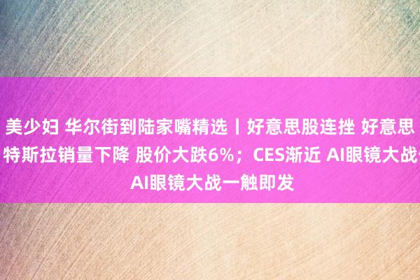 美少妇 华尔街到陆家嘴精选丨好意思股连挫 好意思元强势；特斯拉销量下降 股价大跌6%；CES渐近 AI眼镜大战一触即发
