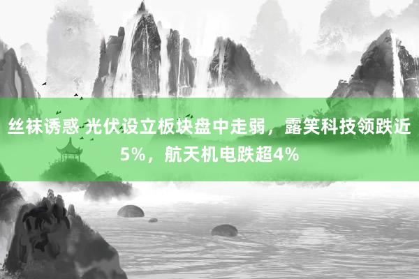 丝袜诱惑 光伏设立板块盘中走弱，露笑科技领跌近5%，航天机电跌超4%