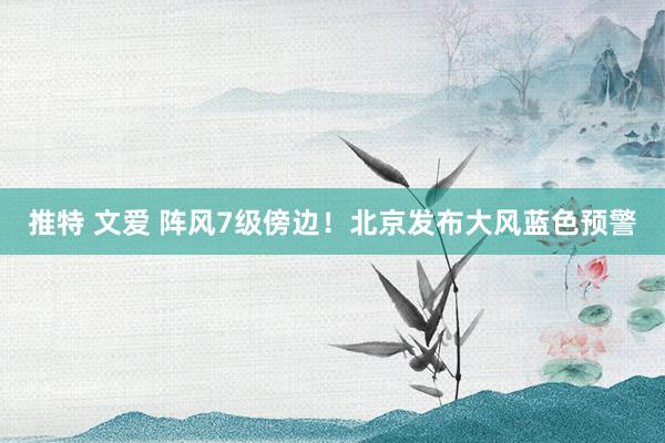 推特 文爱 阵风7级傍边！北京发布大风蓝色预警