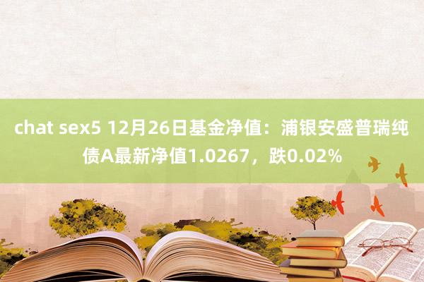 chat sex5 12月26日基金净值：浦银安盛普瑞纯债A最新净值1.0267，跌0.02%