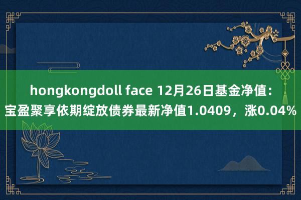 hongkongdoll face 12月26日基金净值：宝盈聚享依期绽放债券最新净值1.0409，涨0.04%