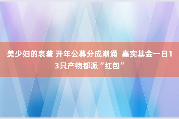 美少妇的哀羞 开年公募分成潮涌  嘉实基金一日13只产物都派“红包”