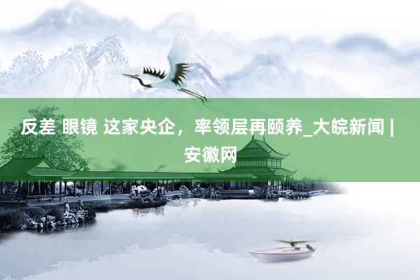 反差 眼镜 这家央企，率领层再颐养_大皖新闻 | 安徽网