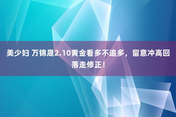 美少妇 万锦晟2.10黄金看多不追多，留意冲高回落走修正！