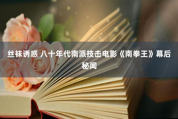 丝袜诱惑 八十年代南派技击电影《南拳王》幕后秘闻