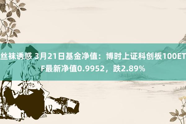 丝袜诱惑 3月21日基金净值：博时上证科创板100ETF最新净值0.9952，跌2.89%
