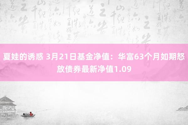夏娃的诱惑 3月21日基金净值：华富63个月如期怒放债券最新净值1.09