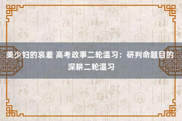 美少妇的哀羞 高考政事二轮温习：研判命题目的 深耕二轮温习