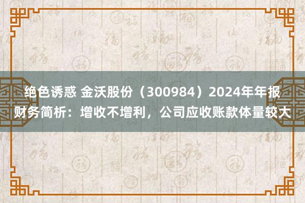 绝色诱惑 金沃股份（300984）2024年年报财务简析：增收不增利，公司应收账款体量较大