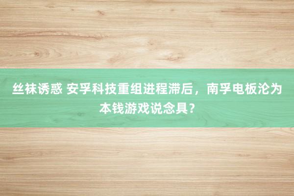 丝袜诱惑 安孚科技重组进程滞后，南孚电板沦为本钱游戏说念具？
