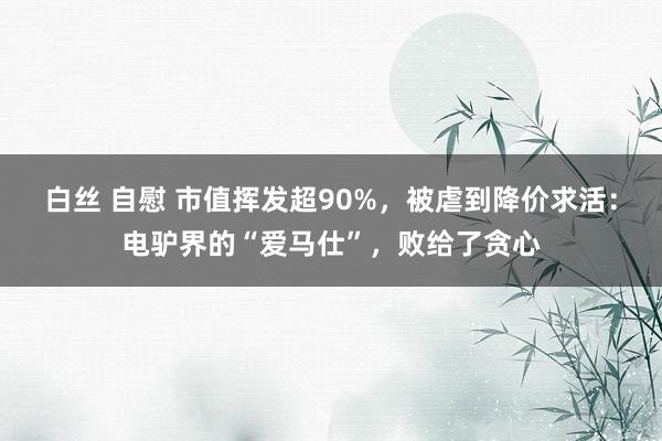 白丝 自慰 市值挥发超90%，被虐到降价求活：电驴界的“爱马仕”，败给了贪心