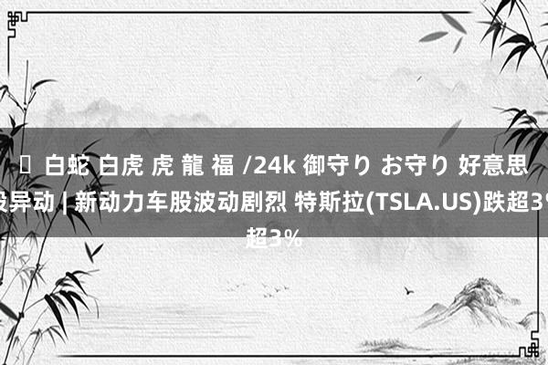 ✨白蛇 白虎 虎 龍 福 /24k 御守り お守り 好意思股异动 | 新动力车股波动剧烈 特斯拉(TSLA.US)跌超3%