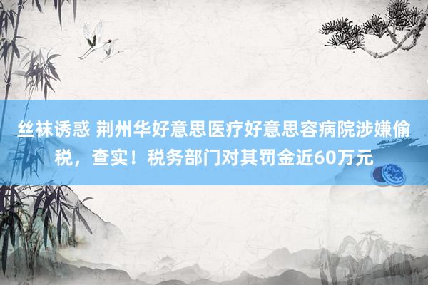 丝袜诱惑 荆州华好意思医疗好意思容病院涉嫌偷税，查实！税务部门对其罚金近60万元