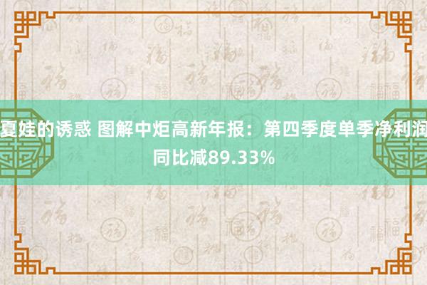 夏娃的诱惑 图解中炬高新年报：第四季度单季净利润同比减89.33%