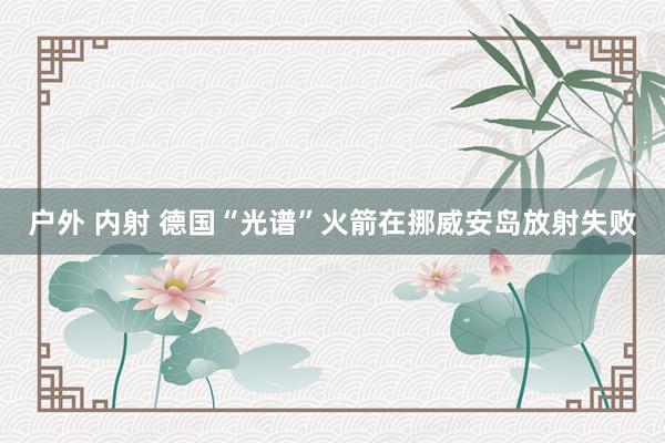 户外 内射 德国“光谱”火箭在挪威安岛放射失败