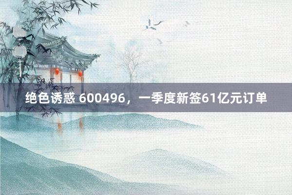 绝色诱惑 600496，一季度新签61亿元订单