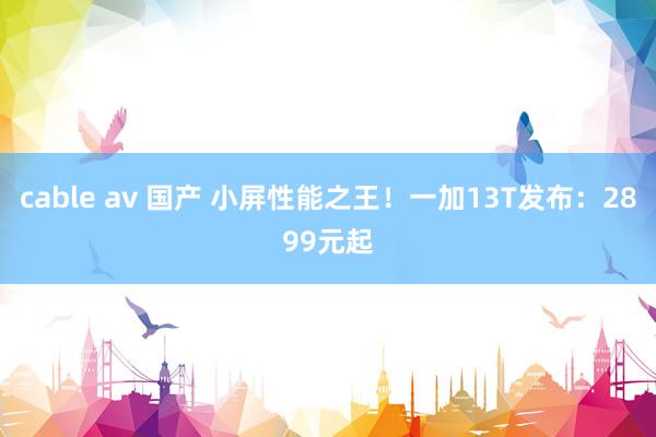 cable av 国产 小屏性能之王！一加13T发布：2899元起